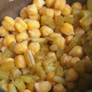 ひよこ豆とふきの和風煮